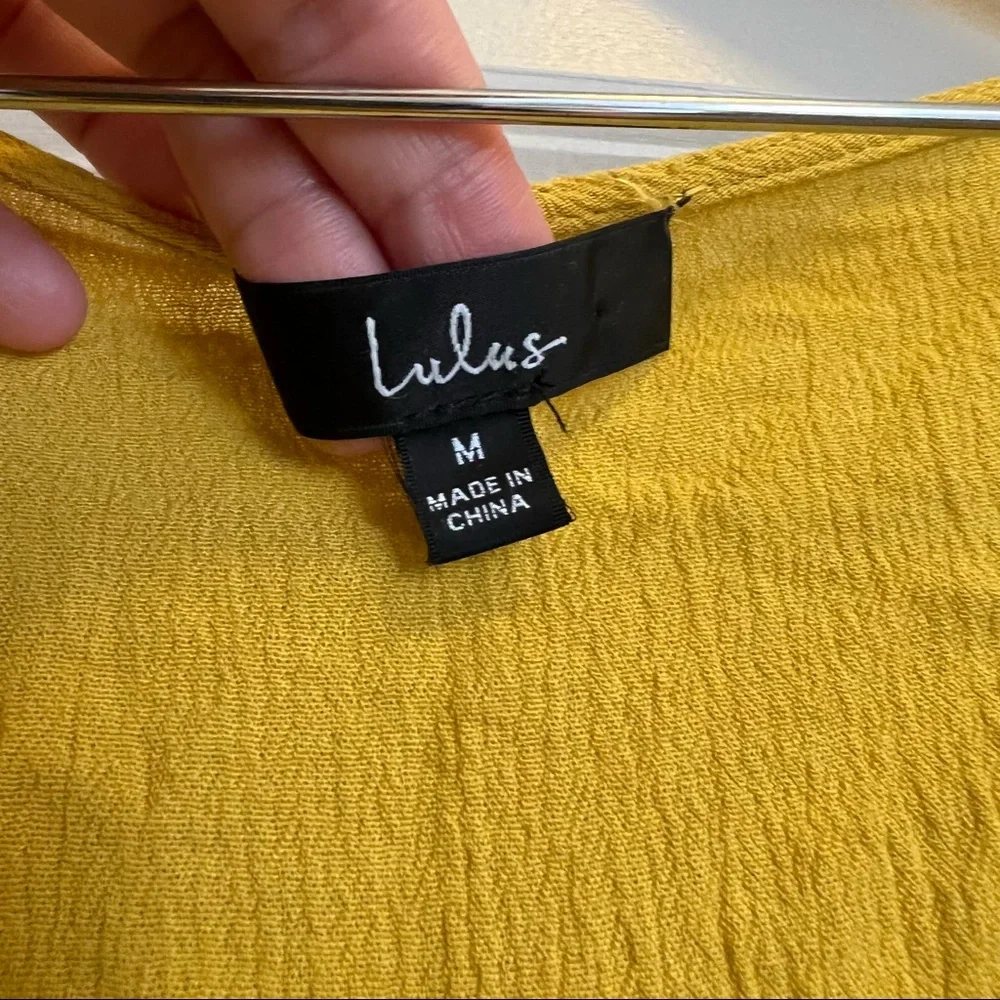 Lulu’s Yellow Wrap Maxi‎ Dress